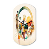 Multi-Color Watercolor Geometric Art IV - Asymmetric Metal Wall Clock
