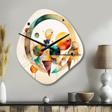 Multi-Color Watercolor Geometric Art IV - Asymmetric Metal Wall Clock