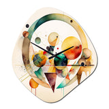 Multi-Color Watercolor Geometric Art IV - Asymmetric Metal Wall Clock