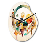 Multi-Color Watercolor Geometric Art IV - Asymmetric Metal Wall Clock