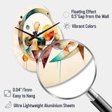 Multi-Color Watercolor Geometric Art IV - Asymmetric Metal Wall Clock