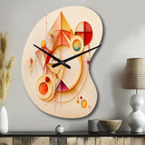 Orange And Yellow Geometric Abstract II - Asymmetric Metal Wall Clock