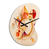 Orange And Yellow Geometric Abstract II - Asymmetric Metal Wall Clock