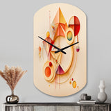 Orange And Yellow Geometric Abstract II - Asymmetric Metal Wall Clock