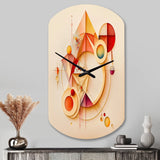 Orange And Yellow Geometric Abstract II - Asymmetric Metal Wall Clock