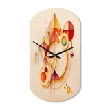 Orange And Yellow Geometric Abstract II - Asymmetric Metal Wall Clock