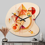 Orange And Yellow Geometric Abstract II - Asymmetric Metal Wall Clock