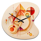 Orange And Yellow Geometric Abstract II - Asymmetric Metal Wall Clock