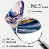 Blue, Gold And Purple Splash Paint IV - Asymmetric Metal Wall Clock