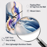 Blue And Gold Splash Paint III - Asymmetric Metal Wall Clock