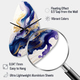 Blue And Gold Splash Paint IV - Asymmetric Metal Wall Clock