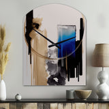 Blue Minimalist Abstract II - Asymmetric Metal Wall Clock