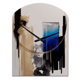 Blue Minimalist Abstract II - Asymmetric Metal Wall Clock