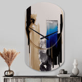 Blue Minimalist Abstract II - Asymmetric Metal Wall Clock