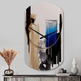 Blue Minimalist Abstract II - Asymmetric Metal Wall Clock