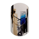 Blue Minimalist Abstract II - Asymmetric Metal Wall Clock
