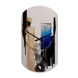 Blue Minimalist Abstract II - Asymmetric Metal Wall Clock