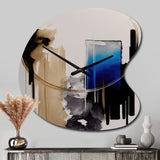 Blue Minimalist Abstract II - Asymmetric Metal Wall Clock
