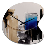 Blue Minimalist Abstract II - Asymmetric Metal Wall Clock