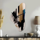 Blue Minimalist Abstract III - Asymmetric Metal Wall Clock