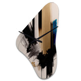 Blue Minimalist Abstract III - Asymmetric Metal Wall Clock