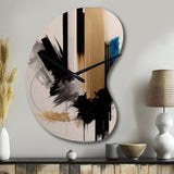 Blue Minimalist Abstract III - Asymmetric Metal Wall Clock