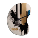 Blue Minimalist Abstract III - Asymmetric Metal Wall Clock