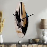 Blue Minimalist Abstract III - Asymmetric Metal Wall Clock