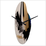 Blue Minimalist Abstract III - Asymmetric Metal Wall Clock