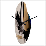 Blue Minimalist Abstract III - Asymmetric Metal Wall Clock