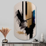 Blue Minimalist Abstract III - Asymmetric Metal Wall Clock