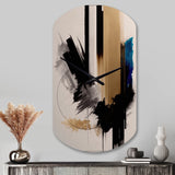 Blue Minimalist Abstract III - Asymmetric Metal Wall Clock