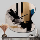 Blue Minimalist Abstract III - Asymmetric Metal Wall Clock