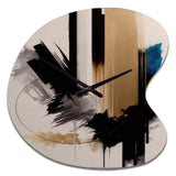 Blue Minimalist Abstract III - Asymmetric Metal Wall Clock