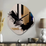 Blue Minimalist Abstract III - Asymmetric Metal Wall Clock