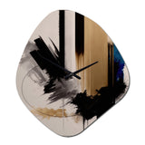 Blue Minimalist Abstract III - Asymmetric Metal Wall Clock
