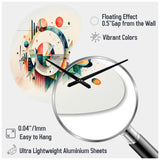 Multi-Color Geometric Art - Asymmetric Metal Wall Clock