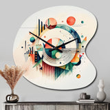 Multi-Color Geometric Art - Asymmetric Metal Wall Clock