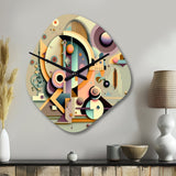 Pastel Art Deco II - Asymmetric Metal Wall Clock