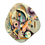 Pastel Art Deco II - Asymmetric Metal Wall Clock