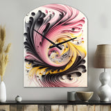 Multi-Color Paint Swirl I - Asymmetric Metal Wall Clock