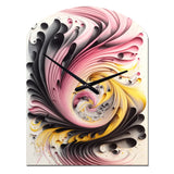 Multi-Color Paint Swirl I - Asymmetric Metal Wall Clock