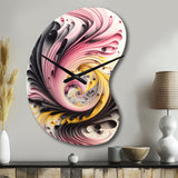 Multi-Color Paint Swirl I - Asymmetric Metal Wall Clock
