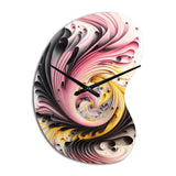 Multi-Color Paint Swirl I - Asymmetric Metal Wall Clock
