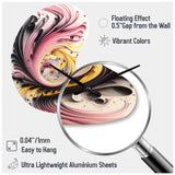 Multi-Color Paint Swirl I - Asymmetric Metal Wall Clock