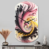Multi-Color Paint Swirl I - Asymmetric Metal Wall Clock