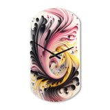 Multi-Color Paint Swirl I - Asymmetric Metal Wall Clock