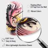 Multi-Color Paint Swirl I - Asymmetric Metal Wall Clock