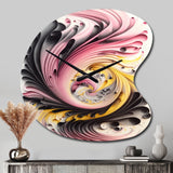 Multi-Color Paint Swirl I - Asymmetric Metal Wall Clock