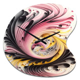 Multi-Color Paint Swirl I - Asymmetric Metal Wall Clock